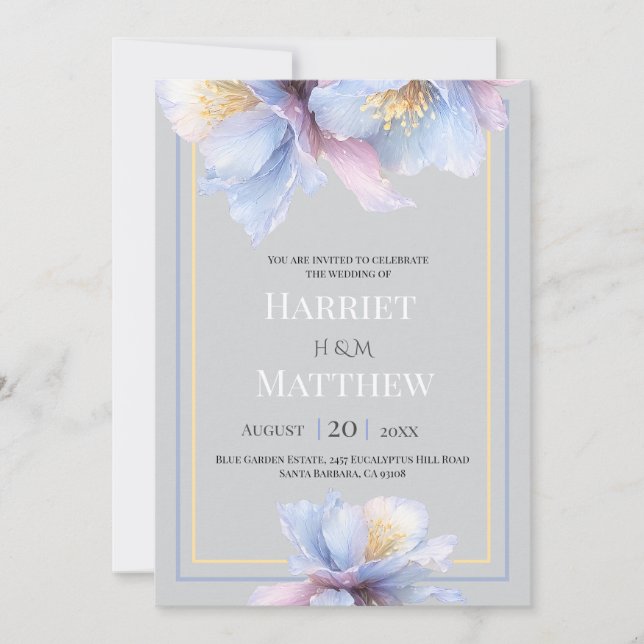 Artistic Pastel Botanical Sublime Florals Wedding Inbjudningar (Framsida)