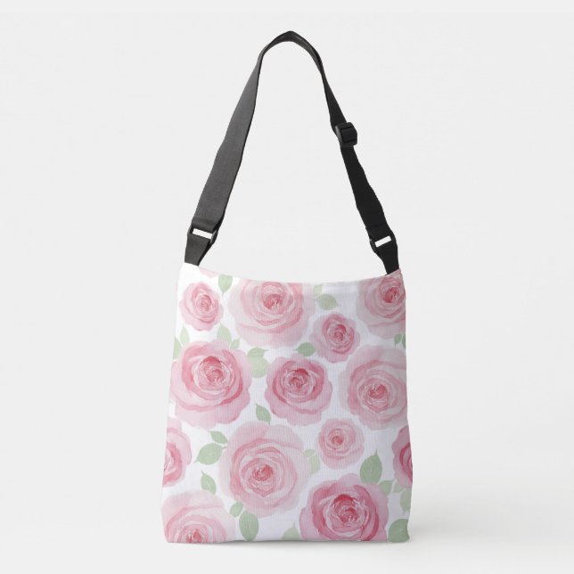 Artistic Pink Watercolor Tote Axelväska (Framsida)