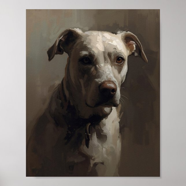 Artistic Pitbull Dog - Abstract Expressionist Styl Poster (Framsidan)