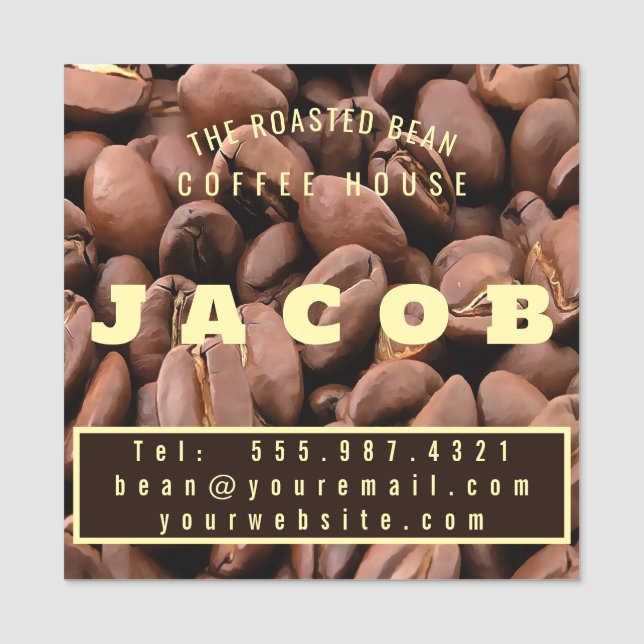 Artistic Roasted Coffee Beans Business Card Namnbricka (Framsida)