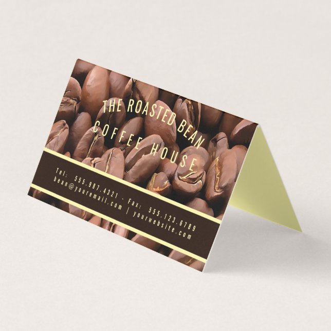 Artistic Roasted Coffee Beans Business Card Visitkort (Framsida)