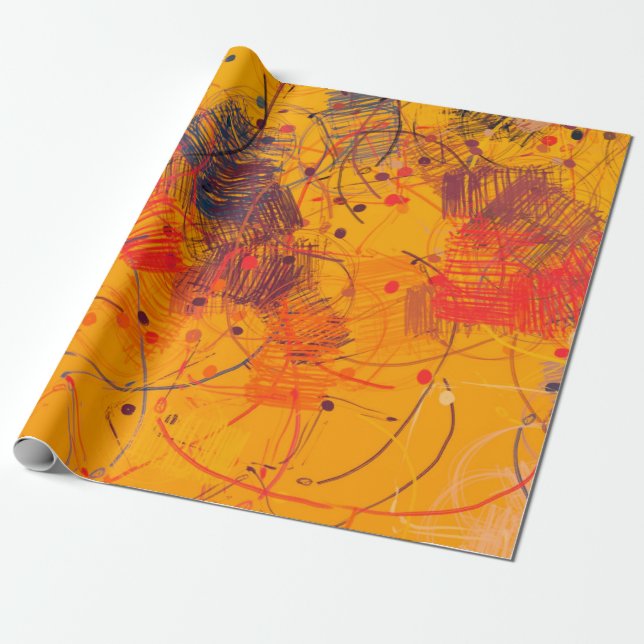 Artistic sketch material. Abstract geometric patte Presentpapper (Utrullad)