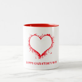 Artistic Splatter Heart Valentine’s Day Coffee Mug Två-Tonad Mugg