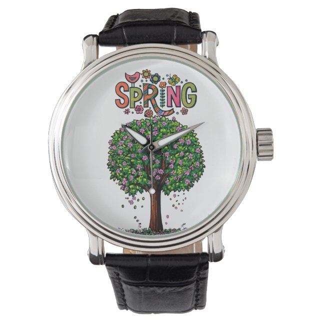 Artistic Spring Blossom Tree Graphic  Armbandsur (Framsida)