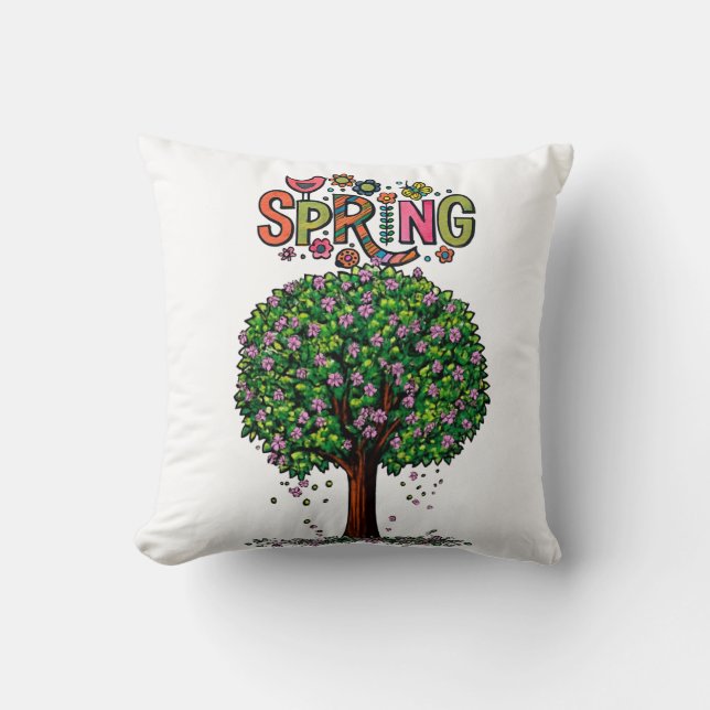 Artistic Spring Blossom Tree Graphic  Kudde (Framsida)