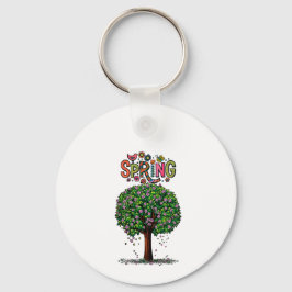 Artistic Spring Blossom Tree Graphic  Nyckelring