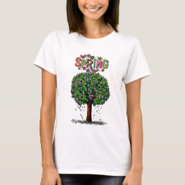 Artistic Spring Blossom Tree Graphic  T Shirt