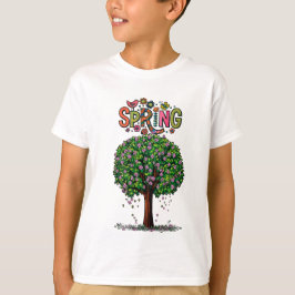 Artistic Spring Blossom Tree Graphic  T Shirt