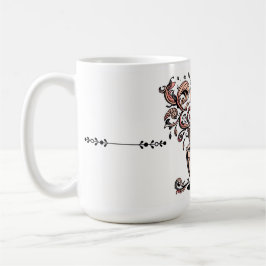 Artistic Swirl Botanical Coffee Cup Illustration M Kaffemugg