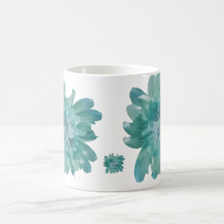 Artistic Teal Blossom High-Definition Floral Ceram Kaffemugg
