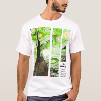 Artistic Van Gogh Broken Green Pink T Shirt
