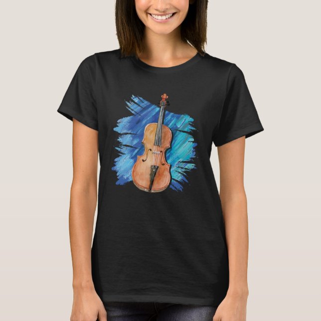 Artistic Viola Painting  Violist Music Instrument T Shirt (Framsida)