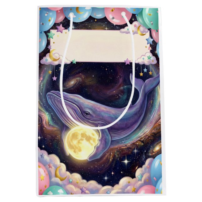 Artistic Whale & Moon Gift Bag for Any Occasion (Framsidan)