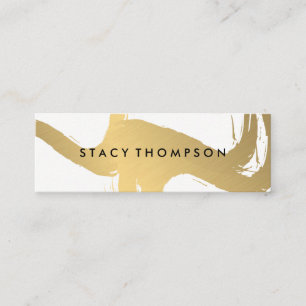 Artisticly Brushed Faux Metallic Guld Mini Visitkort