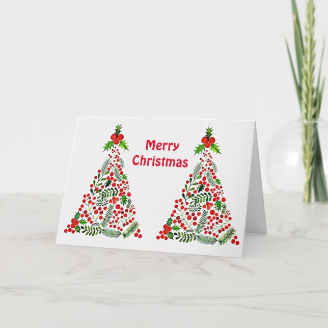 **ARTISTIK JULGRANAR** CHRISTMAS HÄLSNING KORT (Framsida)