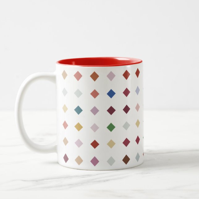 Artistisk Diamond Geometric Modern-tillbehör Två-Tonad Mugg (Vänster)