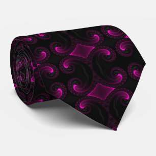 Artistisk fractal Art i kvällsgryning Magenta Slips
