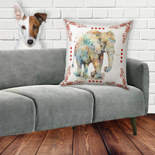 Artistisk indisk elefant kudde