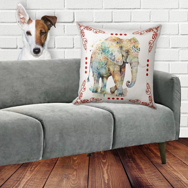 Artistisk indisk elefant kudde (Skapare uppladdad)