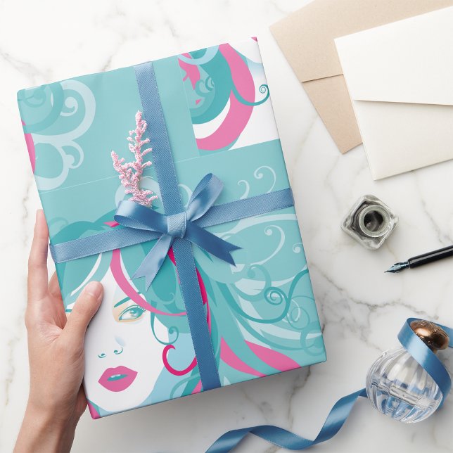 Artistisk kvinnlig illustration presentpapper (Skapare uppladdad)