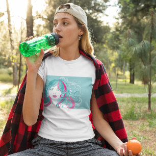 Artistisk kvinnlig illustration t shirt