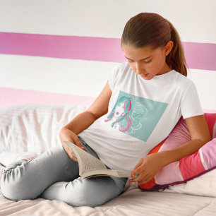 Artistisk kvinnlig illustration t shirt