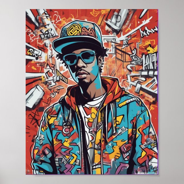 Artistisk Wall Decor Digital Print Graffiti Art Poster (Framsidan)