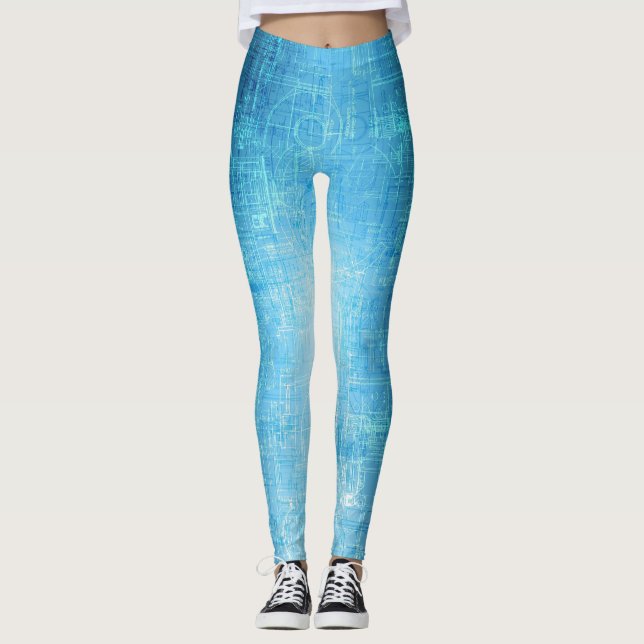 Artistiska blåtrycksskinn - ut i Stil Leggings (Framsida)