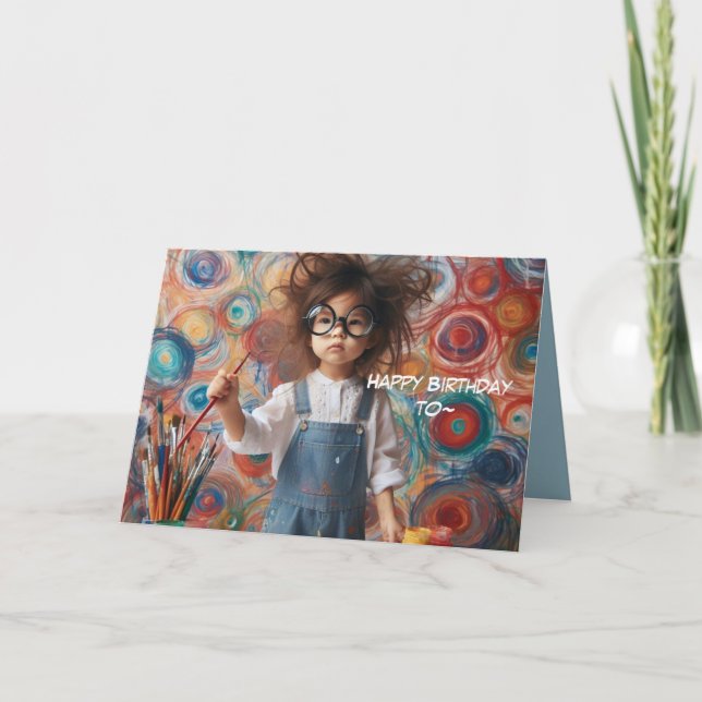 ARTISTISKT BIRTHDAY-KORT FÖR ALLA TACK KORT (Framsida)