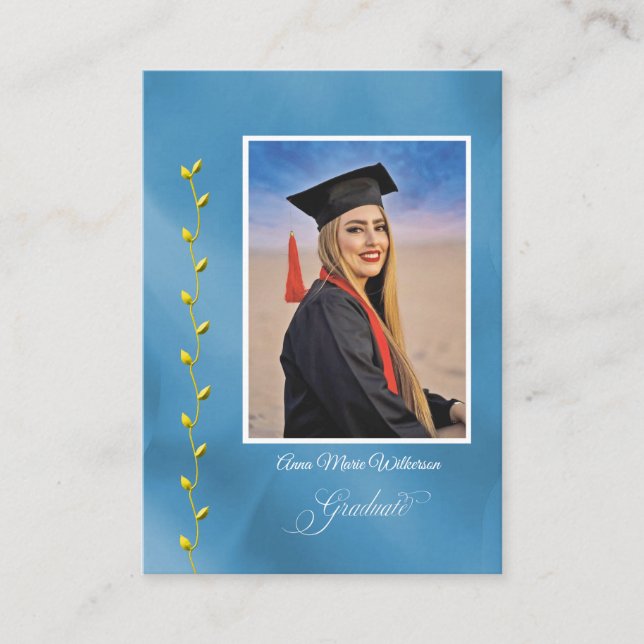 Artistry Blue Graduation Party Invitation Tilläggskort (Framsida)