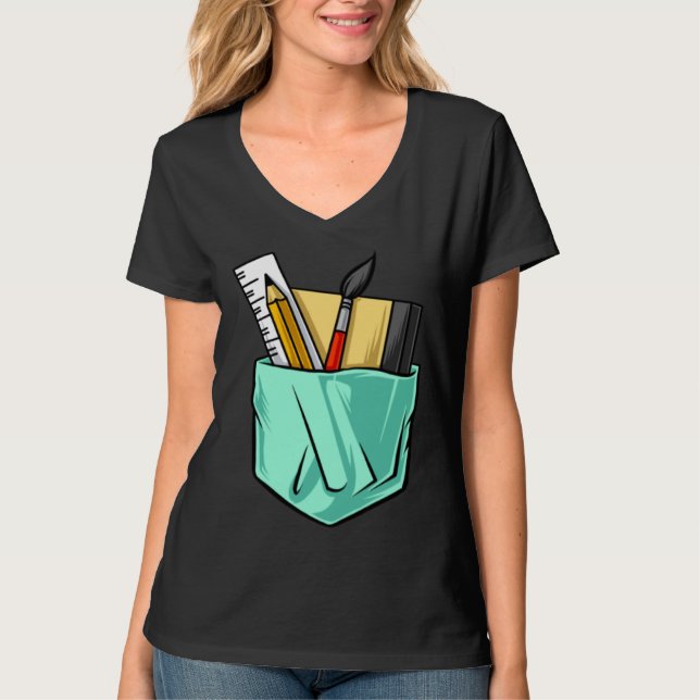 Artists Artist Tools  Cute Pocket T Shirt (Framsida)