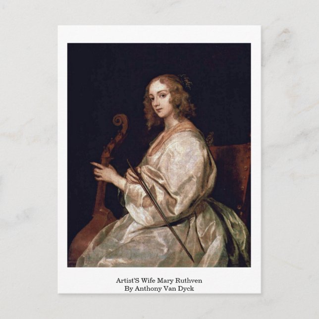 Artists fru Mary Ruthven av Anthony Van Dyck Vykort (Framsida)