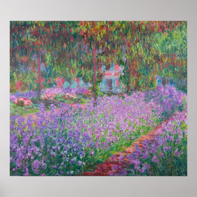 Artists Garden at Giverny av Claude Monet Poster (Framsidan)
