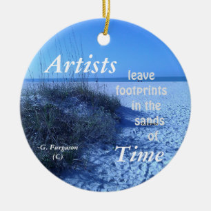 ARTISTS LÄMNA FOOTPRINTS CERAMIC ORNATION JULGRANSPRYDNAD KERAMIK