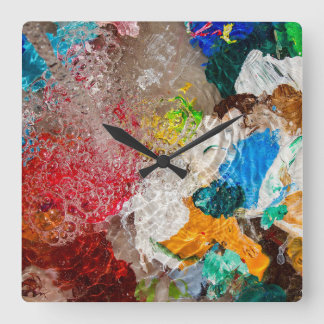 Artist's Palette wall clock Fyrkantig Klocka