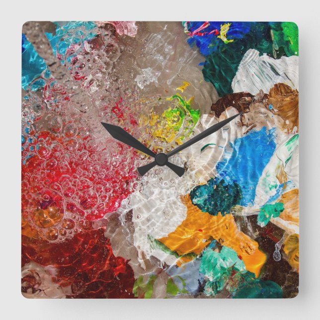 Artist's Palette wall clock Fyrkantig Klocka (Framsida)