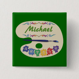 Artists Pallet Namn Badge Knapp