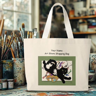 Artists svarta katt jumbo tygkasse