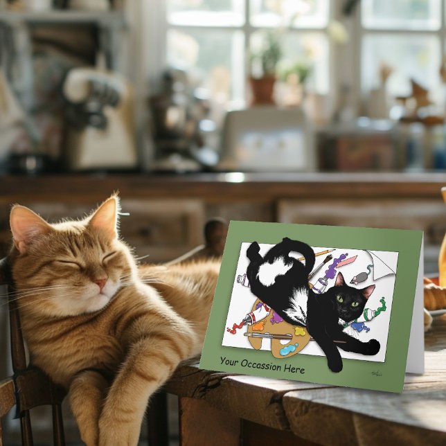 Artists svarta katt kort (Skapare uppladdad)