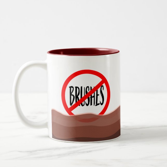 Artists Tea Not Brushes  Två-Tonad Mugg (Vänster)