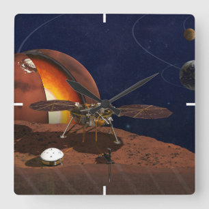 Artists utlämning av insight Lander. Fyrkantig Klocka