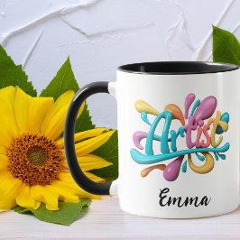 Artistskripttypografi,Färgfull, modern, Snyggt Mugg
