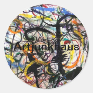 Artjunkhaus Corvus (Kråka) Abstrakt Jeff Hankamer Runt Klistermärke