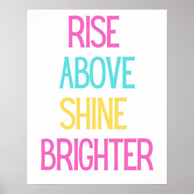 Artkonst med inspirationell typografi - Stiga upp  Poster (Framsidan)