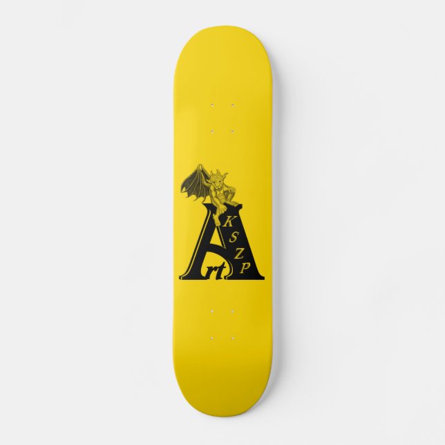 ArtKSZP-Logotyp med Kleine Golem Skateboard Bräda 20,5 Cm (Framsida)