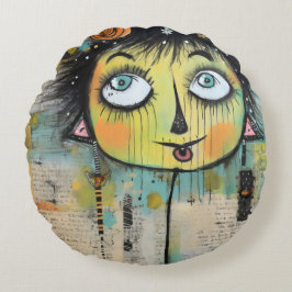 ArtLady 11 Charming och bedrövad Rund Kudde