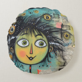 ArtLady 17 Charmig och slitna Rund Kudde