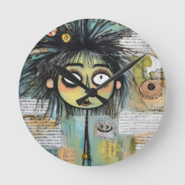 ArtLady 18 Charming och bedrövad Rund Klocka