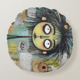 ArtLady 18 Charming och bedrövad Rund Kudde