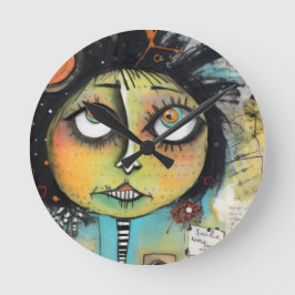 ArtLady 19 Charming och bedrövad Rund Klocka